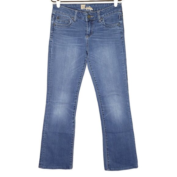 Kut from the Kloth Jeans Size 4 Slim Bootcut Button Flap Stretch Denim Western - Picture 1 of 13